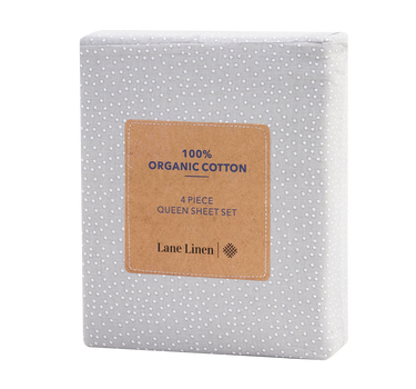100% Organic Washed Cotton Sheet Set - Snowdrop