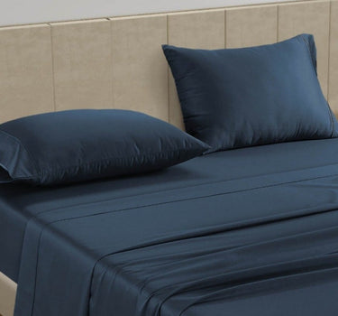 100% Cotton Sateen 500TC Sheet Set - Estate Blue