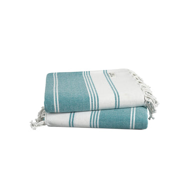 Set of 2 100% Cotton Diamond Turkish Beach Towels - Baltic