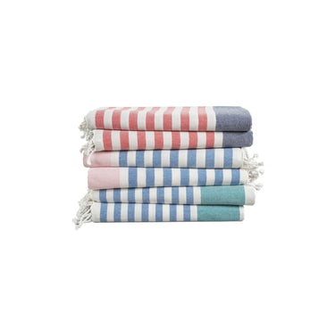 Set of 6 100% Cotton Diamond Turkish Beach Towels  - Multi Pk1