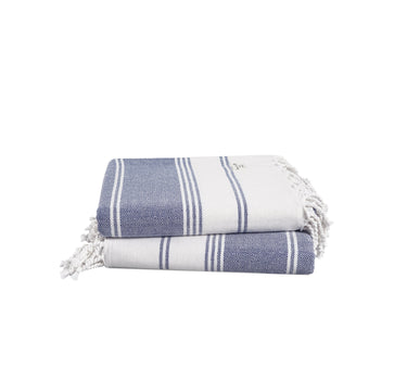 Set of 2 100% Cotton Diamond Turkish Beach Towels - Navy Blazer