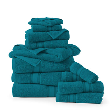 12 Piece Cotton Towel Set 550GSM - Sea Port