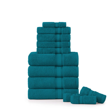 12 Piece Cotton Towel Set 550GSM - Sea Port