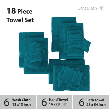 18 Piece Cotton Towel Set 550GSM - Sea Port