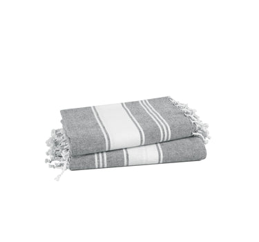 Set of 2 100% Cotton Chambray Turkish Beach Towels - Alloy