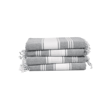 Set of 4 100% Cotton Chambray Turkish Beach Towels - Alloy