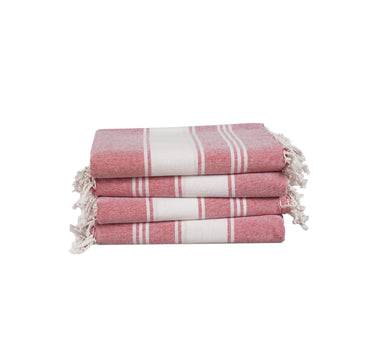 Set of 4 100% Cotton Chambray Turkish Beach Towels - Cashmere Rose