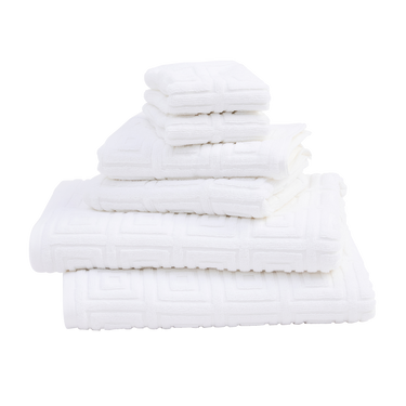 Roman 6 Piece Cotton Towel Set 650GSM - White