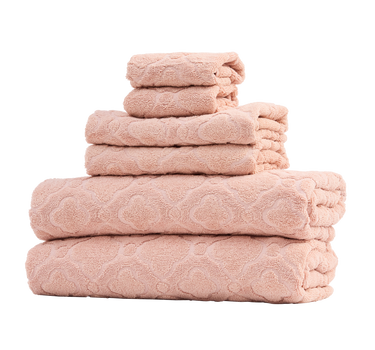 Bloom 6 Piece Cotton Towel Set 650GSM - Dusty Pink