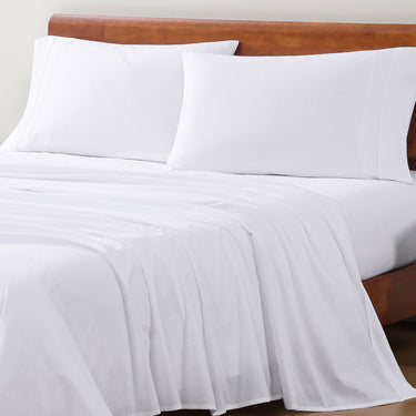 100% Organic Washed Cotton Sheet Set - White