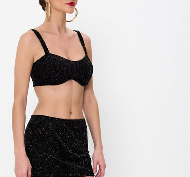 POSE Women's Black Glitter K BRA