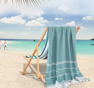 Set of 2 100% Cotton Diamond Turkish Beach Towels - Baltic