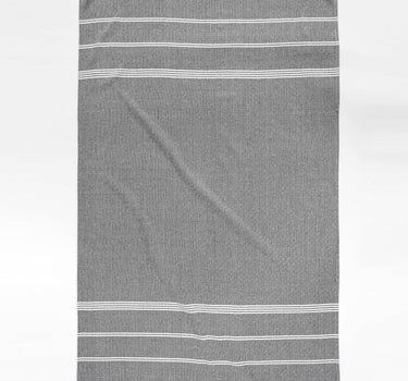 Set of 2 100% Cotton Diamond Turkish Beach Towels - Ebony