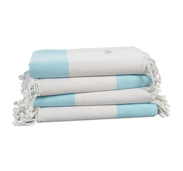 Set of 4 100% Cotton Herringbone Turkish Beach Towels - Plume