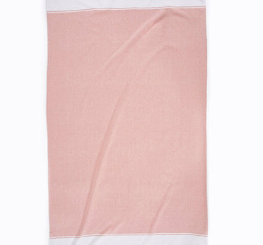 Set of 2 100% Cotton Chambray Turkish Beach Towels - Quartz Pink