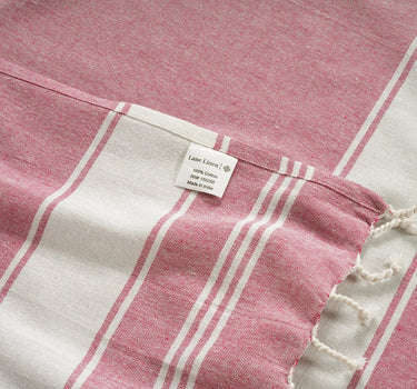 Set of 4 100% Cotton Chambray Turkish Beach Towels - Cashmere Rose