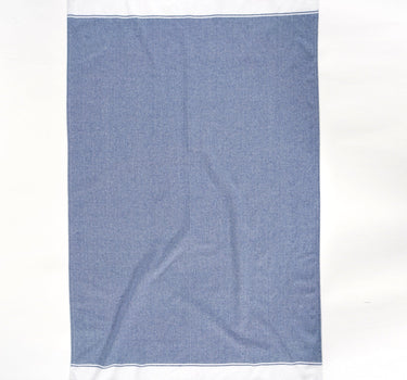 Set of 4 100% Cotton Chambray Turkish Beach Towels - Forever Blue