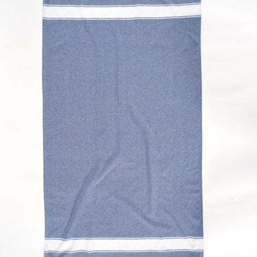 Set of 4 Chambray Turkish Beach Towels - Forever Blue