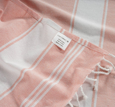 Set of 4 100% Cotton Chambray Turkish Beach Towels - Quartz Pink